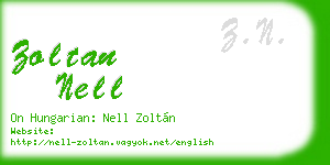 zoltan nell business card